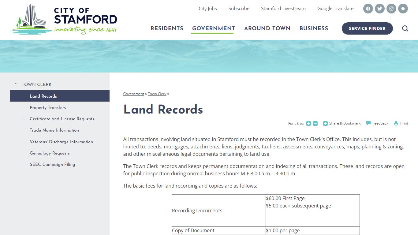 Land Records | Stamford, CT